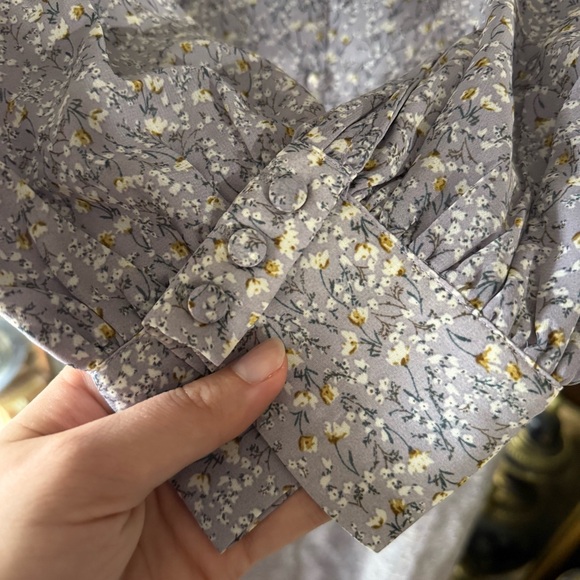 Veiled Collection Pastel Purple Lavender Floral Button Front Women's Maxi Dress - Picture 5 of 16